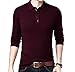 Produktbild Mittellanges Herren-Revers einfarbig Pullover Jugend grundiert Hemd Herbst und Winter Herren Langarm-T-Shirt Pullover (Farbe : Red, größe : XL)