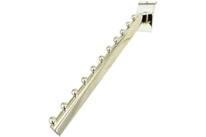 COMPLETESHOPFITTINGS New 39 CM Heavy Duty 11 Ball Chrome Waterfall ARM for SLATWALL Fittings (Pieces 5)