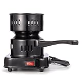 DXP Elektrischer Kohleanzünder Herdplatte 1000 W für Shisha Kohle und 96 Würfel Kokoskohle Naturkohle Schwarz - 