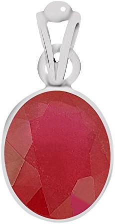 ClaraCertified Ruby Premium (Manik) 7.5cts or 8.25ratti Silver Pendant for Men & Women