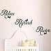 Wall Sticker - Relax Refresh Revive with butterflies Wallart bedroom bathroom -SMALL -SIZE 60cm x 10cm -Silver