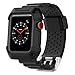 Produktbild BZLine® Armband für Apple Watch iWatch Serie 3/2/1, Weiches Silikon Sport Ersatzarmband Uhrenarmband verstellbares Armband für iWatch Apple Watch Series 1/2/3 (Schwarz, 42 MM)