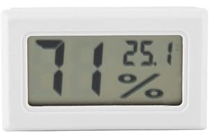 SMANDY Mini termómetro Higrómetro, Pantalla LCD empotrada, Medidor de humedad y Medidor de humedad digital con sonda incorporada para oficina, dormitorio, incubadoras, incubadoras, tanque de