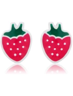 Pinke Erdbeer Anhänger Ohrringe