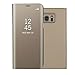 Price comparison product image Sycode Luxury Screen Protect Gold Slim Fit Clear Standing View Mirror Wallet Case Cover Shell for Samsung Galaxy S8 Plus-Gold Mirror