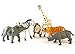 Produktbild Nerd Clear Tier-Figuren Safari-Tiere Zoo-Tiere Löwe Tiger Elefant Giraffe Zebra Nashorn Miniatur-Figuren Spielzeug-Set Kunststoff 6 Stück