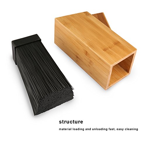 SHINY HOME® Universal Messerblock Messerhalter Borsteneinsatz herausnehmbar Messeraufbewahrung ohne Messer Bambus mit Borsteinsatz schwarz - 8