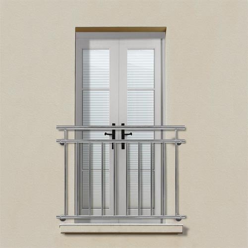 Homelux FB156G Edelstahl V2A Französischer Balkon Geländer Fenstergitter Balustrade 156 x 90 cm Glänzend - 5