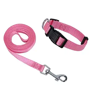 Kosttapaws Dog Collar and Leash Set, Adjustable Nylon Collar with Matching Leash for Small Medium and Large Dogs, Quick Release and Breathable Collar for Puppies