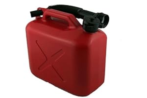 Wheels N Bits NEW 5 L 5L Litre Red Fuel Canister Plastic Lawn Mower Jerry Can Flexible Spout