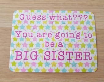 Treasured Keepsakes Pregnancy announcement reveal big brother big sister jigsaw. New baby announcement. Baby announcement. Personalised jigsaw for children