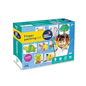 Fevicreate Finger Painting Kit for Kids, Toddlers for 3 years and above, Diwali Gift for Toddlers, Children and Preschoolers, Washable and Non-Toxic Finger Paints, Multi colour