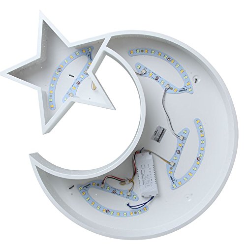 JJ Moderne LED Deckenleuchte Cartoon Kinderzimmer Lampe warm kleines Schlafzimmer Licht kreativ Sterne Mond Zimmer weiße LED 590*490*90mm Deckenleuchte ,220V-240V - 4