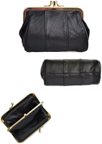 Clic-Clac Purse Retro lambs leather, Clasp Silver - 2 compartments for notes and coins)-Various Colours