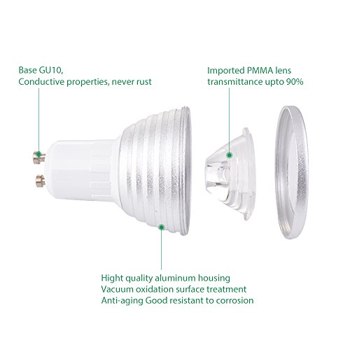 Sunix® 5W GU10 RGB LED Lampe multicolor Glühbirne / Glühlampe mit Ferbedienung, Farbwechsel 16 Farben Auswahl, LED Leuchtmittel, LED Birnen - 6