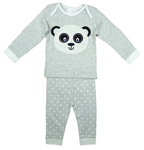Boys Baby Toddler Panda Face Stars Grey Pyjamas set sizes from 6 to 24 Months