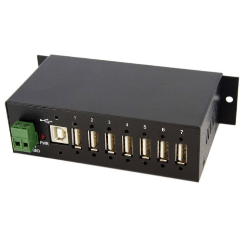 StarTech Industrieller montierbarer 7 Port USB 2.0 Hub - Schwarz