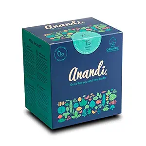 Anandi XL Pads - Certified Organic, Compostable & Biodegradable Sanitary Pads with Disposal Bags (15 Pads) (Pack of 1)