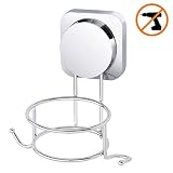 Dispositivo de almacenamiento multifunción: diseño de dos ganchos - no sólo para almacenar el soporte de pared de secador de pelo y también puede colgar peine, cepillos de pelo, rizador de pelo, planchado plano, rizador de pelo y otras herramientas de baño para mantener su baño limpio y ordenado - ahorro de espacio, accesorios de baño perfectos. Diseñado con elementos modernos y minimalistas, adecuado para todo tipo de decoración.