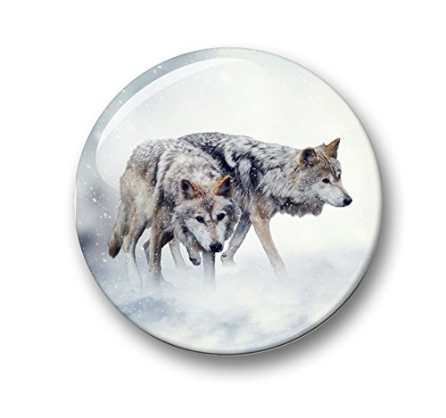 Wolf Wölfe Grauwolf europäischer Wolf – 6 große Kühlschrankmagnete Ø 5 cm [ 02 ] für Memoboard Pinnwand Magnettafel Whiteboard - 4