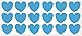 Produktbild wandfabrik - Fahrradaufkleber 18 Herzen in babyblau - Wandtattoo geeignet als Dekoration Klebefolie Wandbild Wanddeko Tiere für Wohnzimmer Kinderzimmer Babyzimmer Badezimmer Fliesen Tapete Küche Flur Wohnung und Schlafzimmer für Junge Mädchen Baby Kinder Wandtattoos