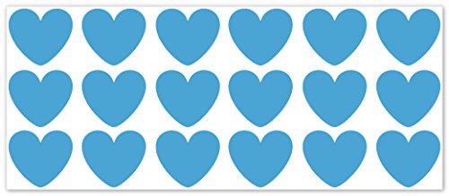 Preisvergleich Produktbild wandfabrik - Fahrradaufkleber 18 Herzen in babyblau - Wandtattoo geeignet als Dekoration Klebefolie Wandbild Wanddeko Tiere für Wohnzimmer Kinderzimmer Babyzimmer Badezimmer Fliesen Tapete Küche Flur Wohnung und Schlafzimmer für Junge Mädchen Baby Kinder Wandtattoos