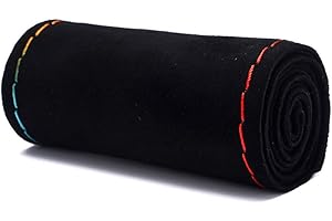 ‎MAYCO BELL Unique Suede Material Car Hand Sewing Steering Wheel Cover Size 15 Inch Black Multicolor Line