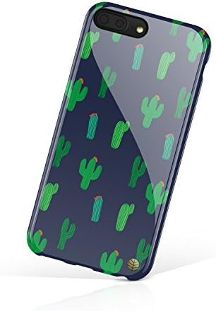 iPhone 7 Plus case floral, Akna New Glamour Series High Impact Flexible Silicon cover with Fabulous Glossy Pattern for iPhone 7 Plus [Royal Blue Cactus](410-U.K)