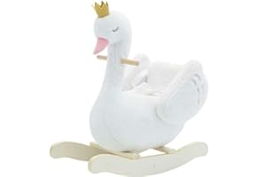 Labebe - Cheval à Bascule Enfant Bebe, Cygne a Bascule Exterieur/Intérieur, Jeux Jouet Bascule pour Jardin, Cheval a Animal pour Fille 1-3 Ans, Peluche - Blanc Cygne