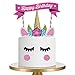 Produktbild EXQULEG 3 Stück Einhorn Cupcake Toppers, Torten-Zubehör, Unicorn Kuchen Dekoration für Geburtstag, Party