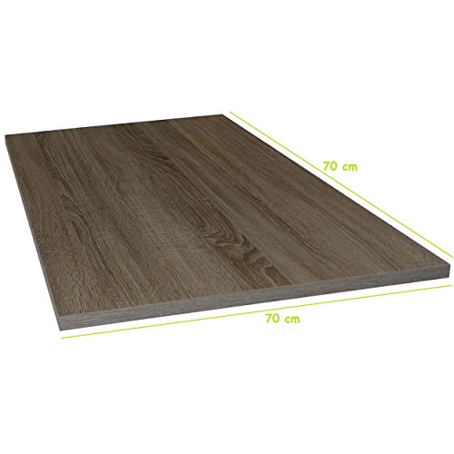 Tischplatte Trüffel Eiche Stabile Holz Tisch-Platte 2,2 cm stark für Couchtisch Esstisch Schreibtisch quadratisch 70 x 70 cm