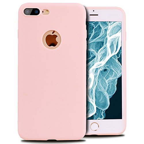 Funda iPhone 7 Plus  E-Lush Suave Silicona TPU Carcasa Ultra Delgado Flexible Gel Parachoques Goma Mate Opaco Case Cover Amortigua Golpes Protectiva Caso para iPhone 7 Plus  5 5 Pulgadas  Smartphone Anti-Rasgu  o y Resistente Tapa - Rosa