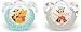Produktbild NUK 10175170 Disney Winnie Silikon-Schnuller, kiefergerechte Form, 0-6 Monate, 2 Stück, Boy, weiß