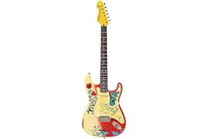 ASIA DESIGN Miniatur Gitarre Dekogitarre Rockgitarre 25cm Handarbeit aus Holz #409