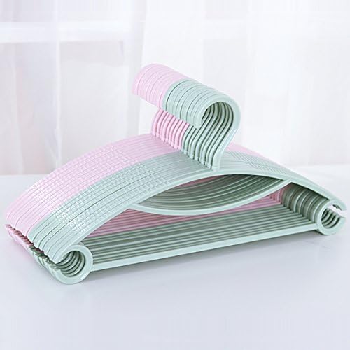 FuRongHuang Clothes Hanger Household Adult Clothes Hanger Plastic Hanger Plastic Hanger,20,Green Tea Lotus Root Starch [U] Section