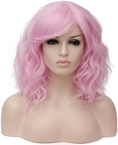 Priomix Harajuku 35cm Short Curly Anime Cosplay Wig Daily Basic Party Dress Up Wig Hair Heat Resistant Fiber High Quality Breathable Hairnet Wig +Wig Cap