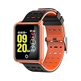 JAYLONG Smart Watch Waterproof Armband Wristband Fitness Tracker Blood Pressure Herzfrequenz Smartband für Android IOS,Orange