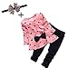 Koly® Newborn Baby Clothing Sets Long-Sleeved Heart-shaped Print Bow Cute 2PCS Kids Set T shirt + Pants