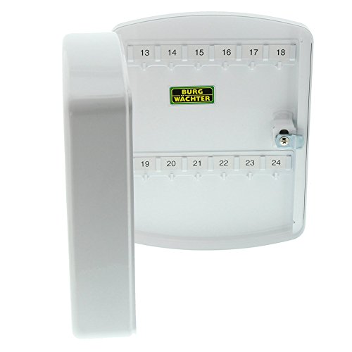BURG-WÄCHTER, Schlüsselbox, 24 Haken, Stahlblech, Höhe: 255 mm, KB 24 W, Weiß - 5
