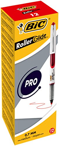 Preisvergleich Produktbild BIC Liquidink-Roller Roller Glide PRO, mit Kappe, 0.7 mm, nachfüllbar, Schachtel à 12 Stück, rot