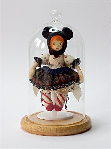 Mini mouse costume girl - needle felted ooak doll//art mini figurine