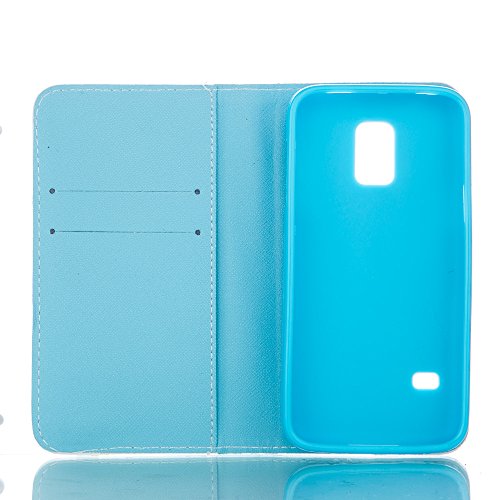 SKYXD für Samsung Galaxy S5 Mini Hülle Leder Fantasie Bunte Stern Muster Folio Klappbar Handy Tasche Schutzhülle [Magnet / Brieftasche Kartenfach / Standfunktion] Klapphülle mit [Handyanhänger + Eingabestift] Zubehör Set für Samsung Galaxy S5 Mini Case Bookstyle Flip Leather Cover With [Stylus and Dust Plug] - 5