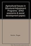 Image de Agricultural Issues in Structural Adjustment Programs