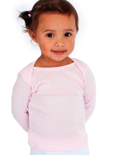 American Apparel Infant Baby Rib Long Sleeve Lap T-Shirt - Light Pink / 18-24M