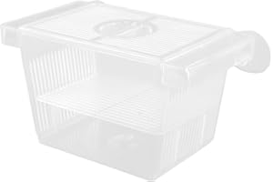 GroveEss Plastic Fish Isolation Box,Transparent Floating Fish Breeding Box With Double Layer,Suction Cup,Aquarium Fry Hatchery Isolation Box for Fish Breeding Isolating Sick Injured Fish
