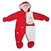 Baby Boys/Girls Reindeer My First Christmas All In One Hooded Winter Snowsuit (3-6 Months) (White/Red)