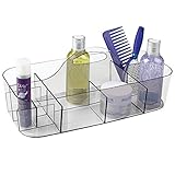 PORTÁTIL: Estas cestas de baño cuentan con un asa incorporada para llevarlas de cuarto en cuarto. Con un sencillo diseño gris humo, estos organizadores de baño combinan con cualquier decoración.