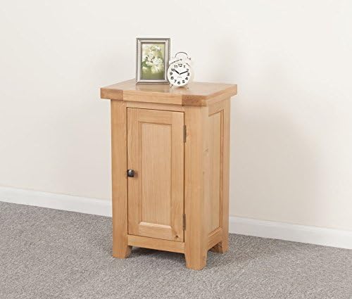 Earslwood Solid Wood Chunky Oak One Door Cupboard Cabinet , Light Oak, H 75 x W 45 x D 35 cm