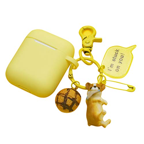 Preisvergleich Produktbild Felicy Silikon Schutzhülle mit Ohrbügel Hülle für Apple Airpods 2 (Gelb)