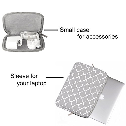 MOSISO Sleeve H  lle nur f  r Macbook 12 Zoll mit Retina Display 2017 2016 2015 Freisetzung Quatrefoil Stil Canvas Gewebe Laptoph  lle Schutzh  lle La